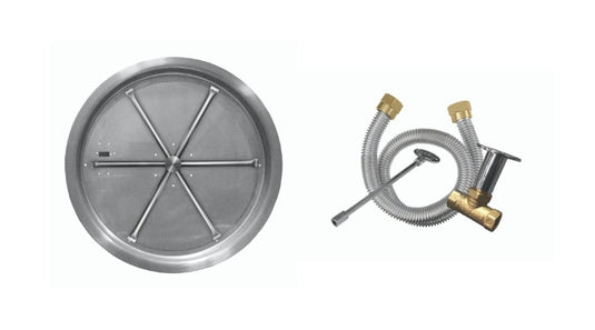 Firegear Round Stainless Steel Drop-In Pan Gas Fire Pit Burner Kit