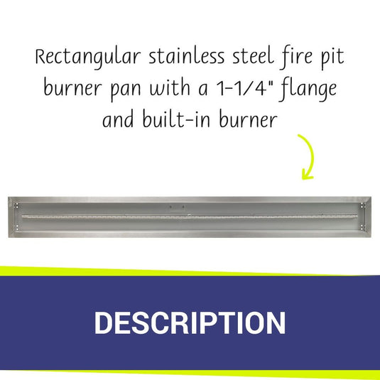 Linear Stainless Steel Drop-In Fire Pit Pan