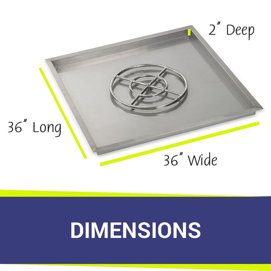 Square Stainless Steel Drop In Pan