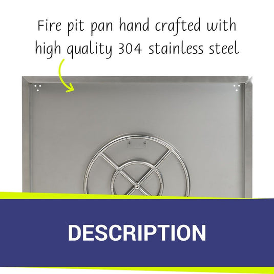 Square Stainless Steel Drop In Pan