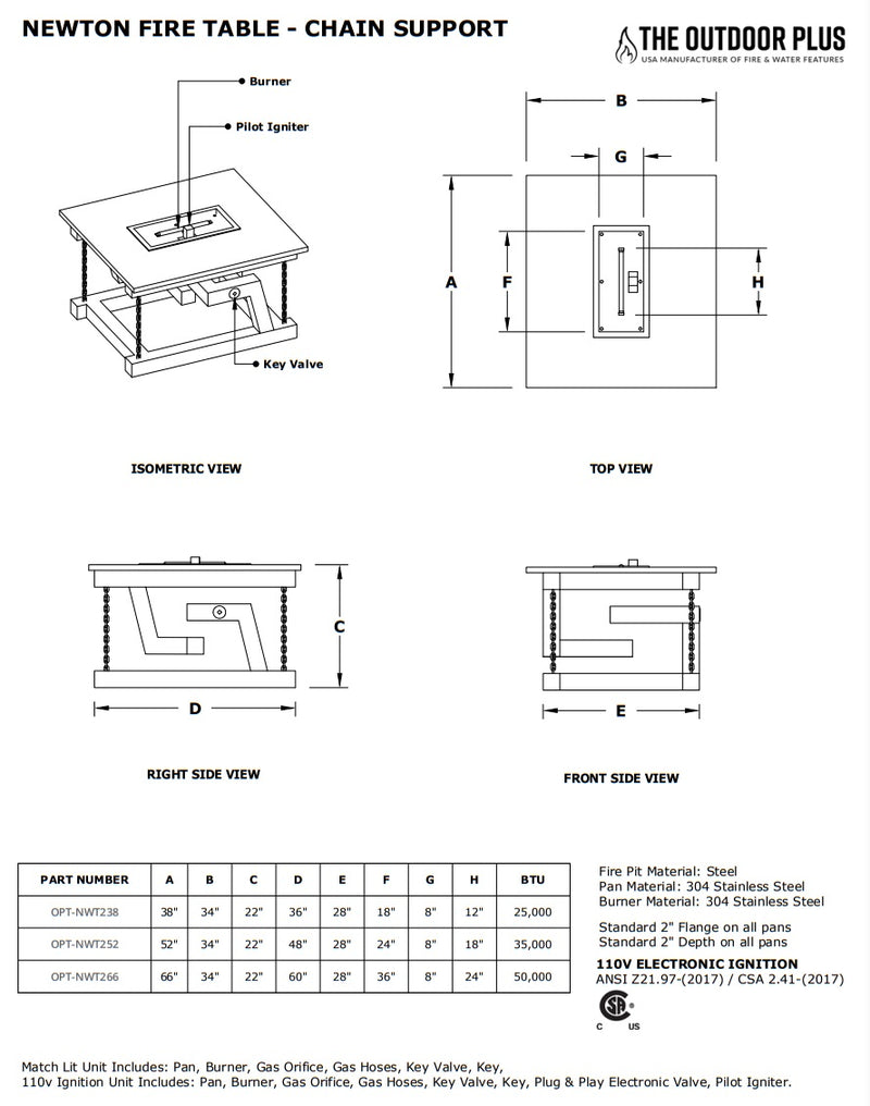 Load image into Gallery viewer, Newton Fire Pit Table
