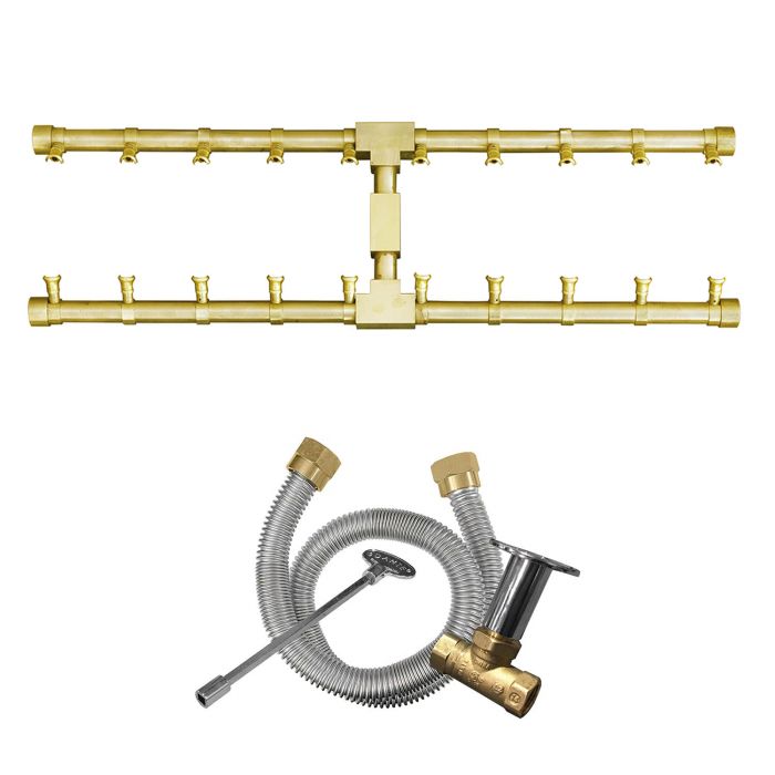 Load image into Gallery viewer, Firegear Pro Series Brass Gas &quot;H&quot; Burner Kit
