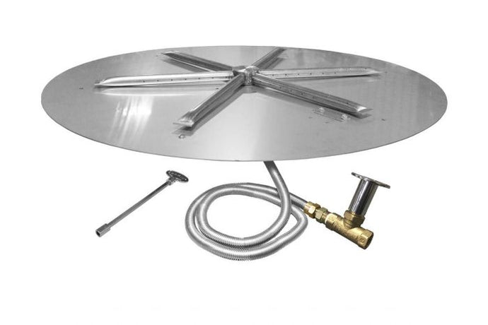 Firegear Round Stainless Steel Disc Pan Gas Fire Pit Burner Kit