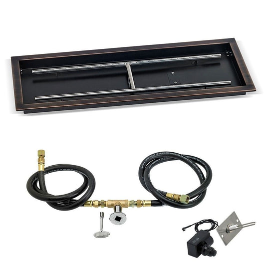 Rectangular Oil Rubbed Bronze Drop-In Pan with Spark Ignition Kit