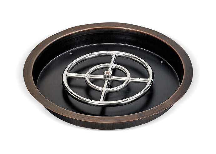 Round Oil Rubbed Bronze Drop-In Pan with Spark Ignition Kit