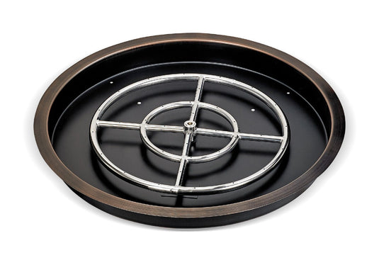 Round Oil Rubbed Bronze Drop-In Pan with Match Light Kit