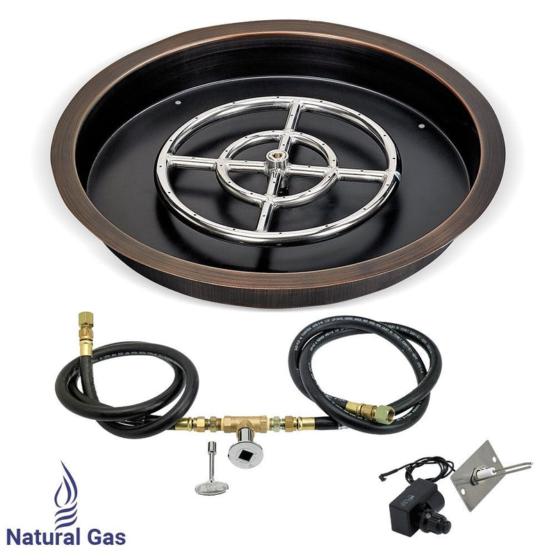 Load image into Gallery viewer, Round Oil Rubbed Bronze Drop-In Pan with Spark Ignition Kit
