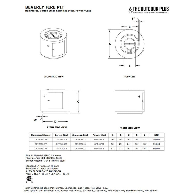 Load image into Gallery viewer, Beverly Hammered Copper Fire Pit
