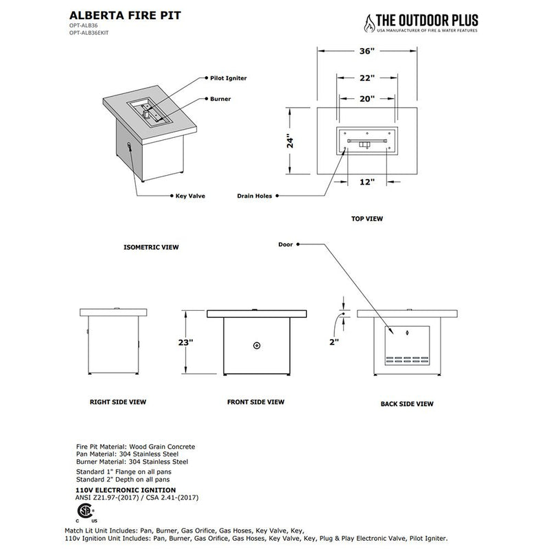 Load image into Gallery viewer, Alberta Wood Grain Fire Pit
