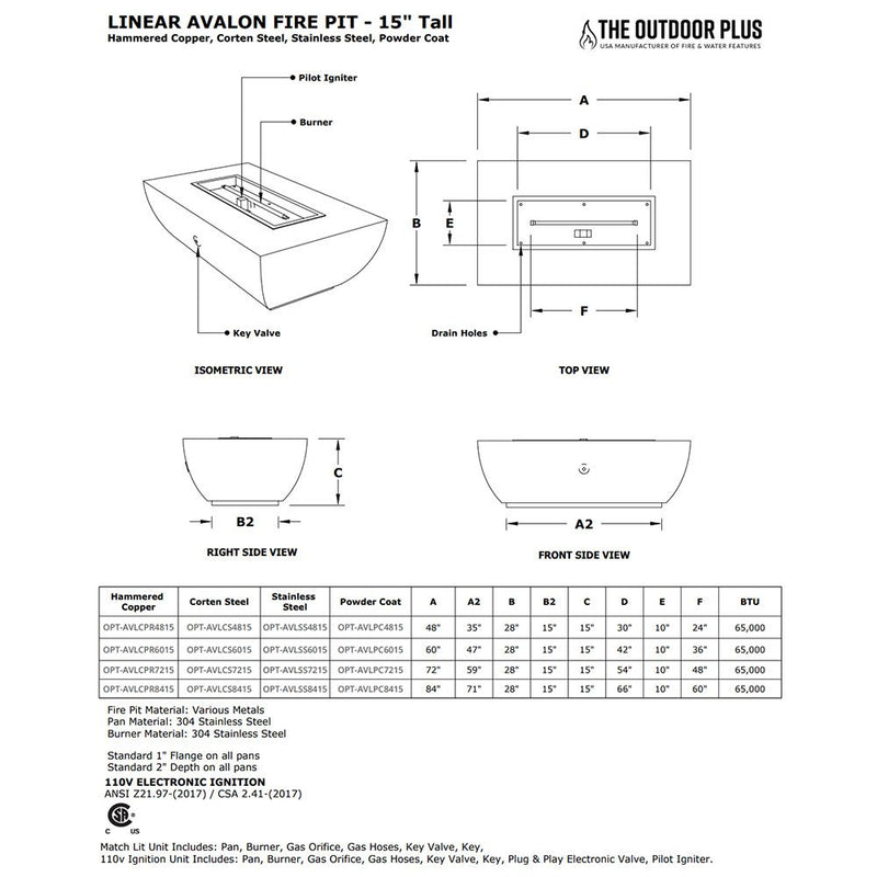 Load image into Gallery viewer, Avalon Linear Powder Coat Steel Fire Pit
