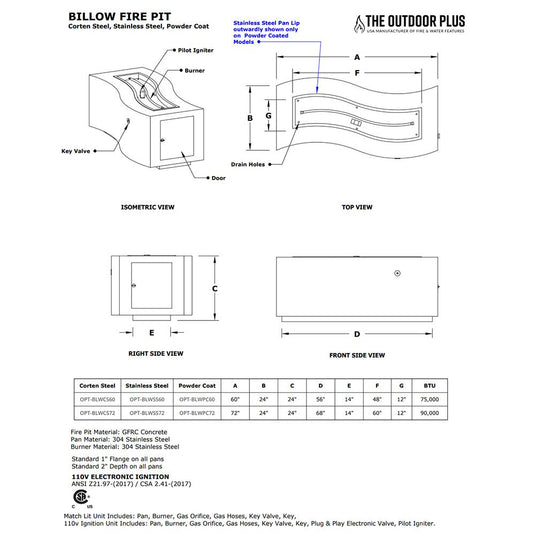 Billow Stainless Steel Fire Pit