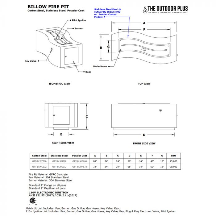 Load image into Gallery viewer, Billow Corten Fire Pit
