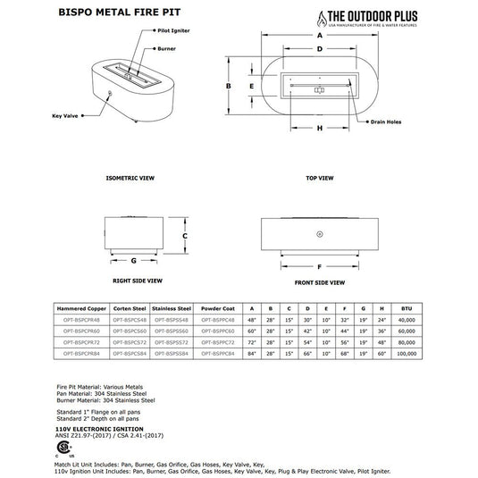 Bispo Stainless Steel Fire Pit