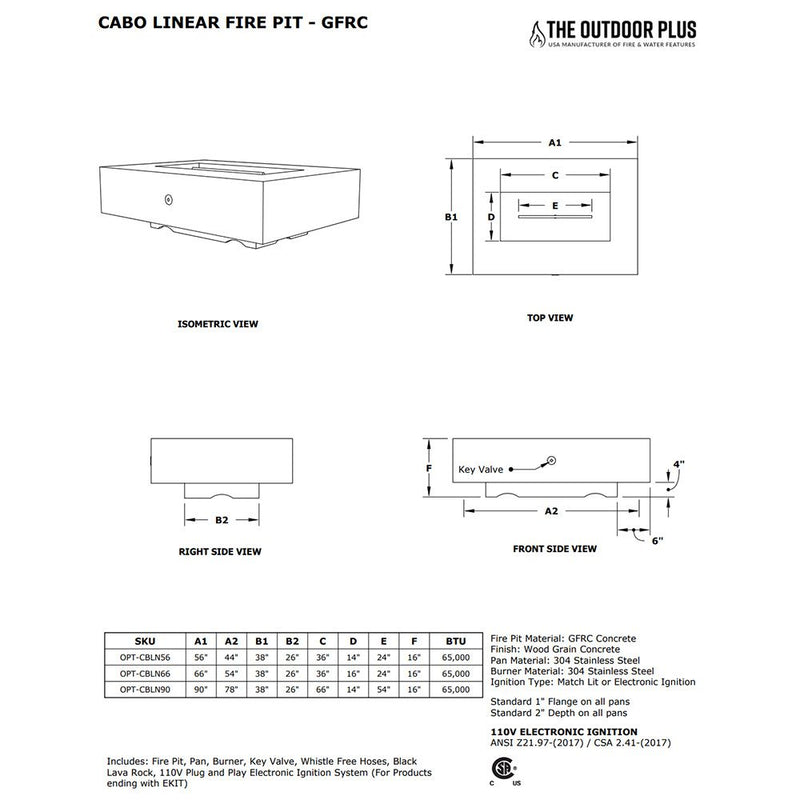 Load image into Gallery viewer, Cabo Linear Powder Coat Steel Fire Pit
