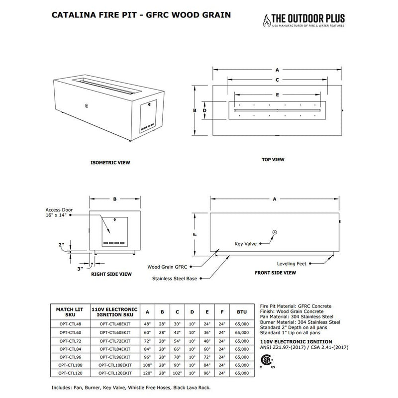 Load image into Gallery viewer, Catalina Wood Grain Fire Pit
