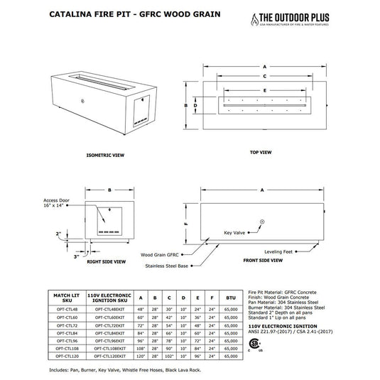 Catalina Wood Grain Fire Pit