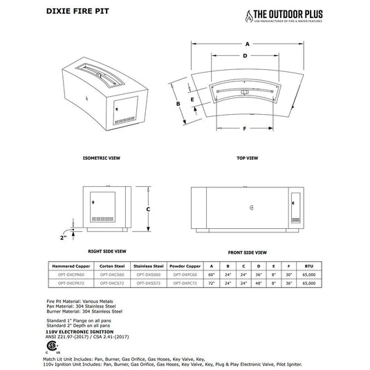 Dixie Powder Coat Steel Fire Pit