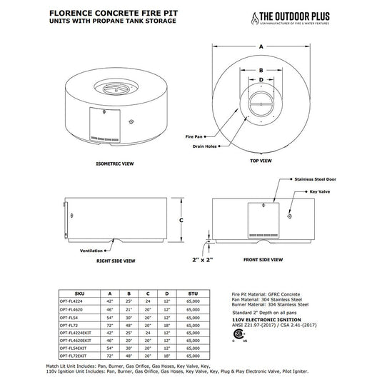 Florence Tall Fire Pit