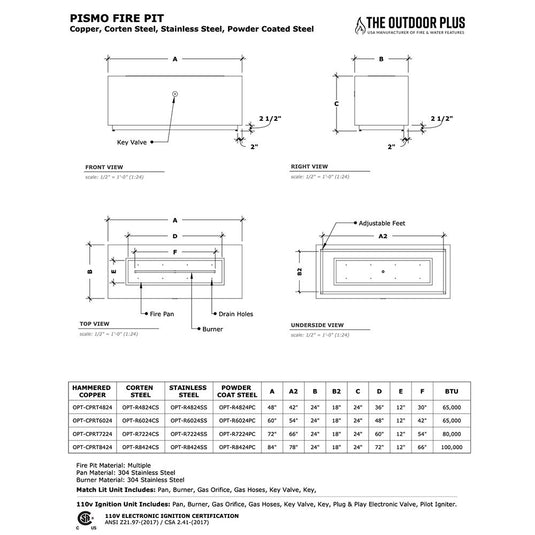 Pismo Stainless Steel Fire Pit