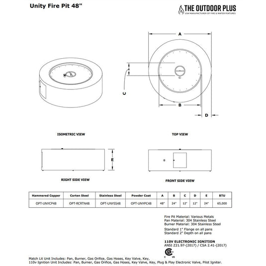 Unity Powder Coat Steel Fire Pit