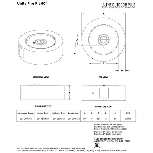 Unity Powder Coat Steel Fire Pit