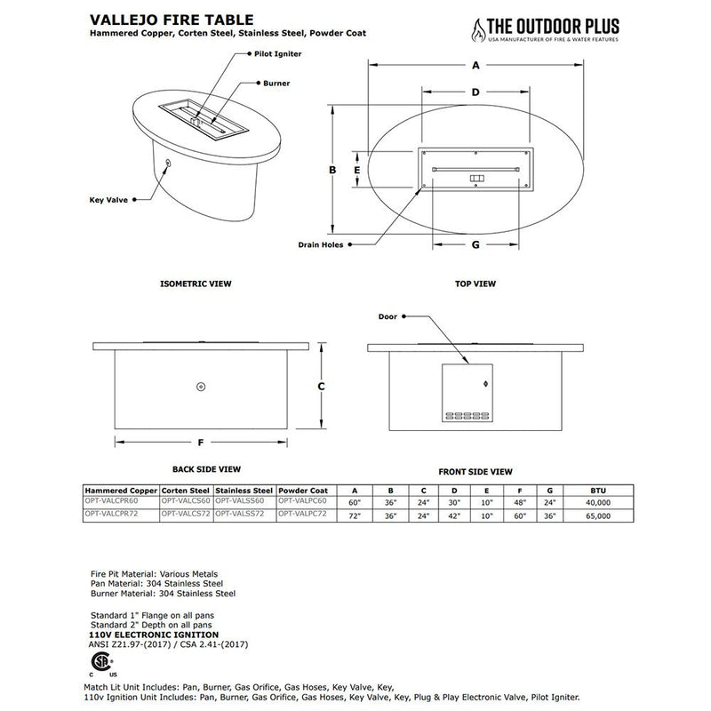 Load image into Gallery viewer, Vallejo Powder Coat Steel Fire Pit Table
