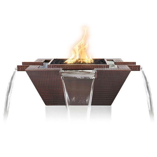 Maya Copper 4-Way Fire & Water Bowl