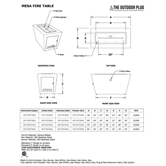 Mesa Stainless Steel Fire Pit