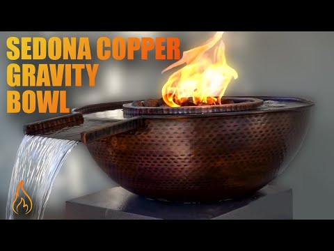 Load and play video in Gallery viewer, Sedona Copper Fire &amp; Water Bowl - Gravity Spill
