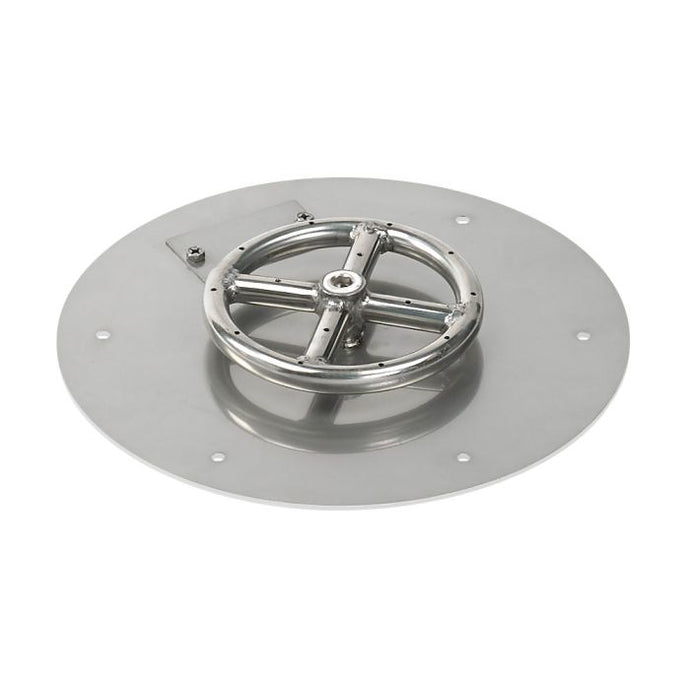 Round Stainless Steel Flat Pan with Spark Ignition Kit