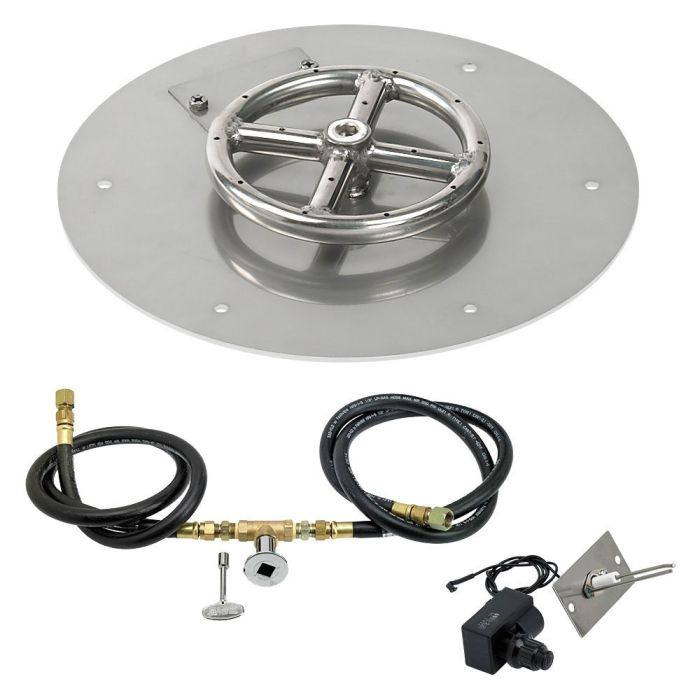 Load image into Gallery viewer, Round Stainless Steel Flat Pan with Spark Ignition Kit
