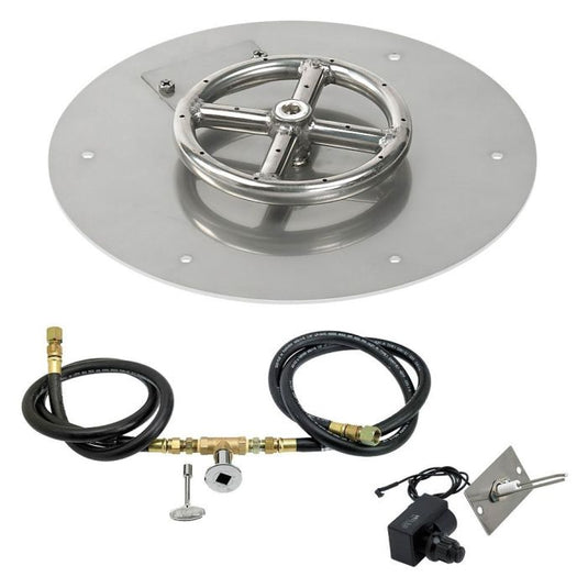 Round Stainless Steel Flat Pan with Spark Ignition Kit