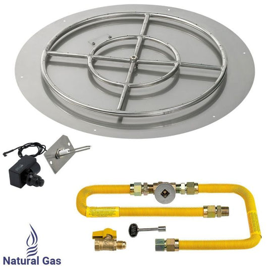 Round Stainless Steel Flat Pan with Spark Ignition Kit