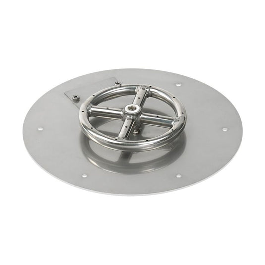 Round Stainless Steel Flat Pan with Match Light Kit