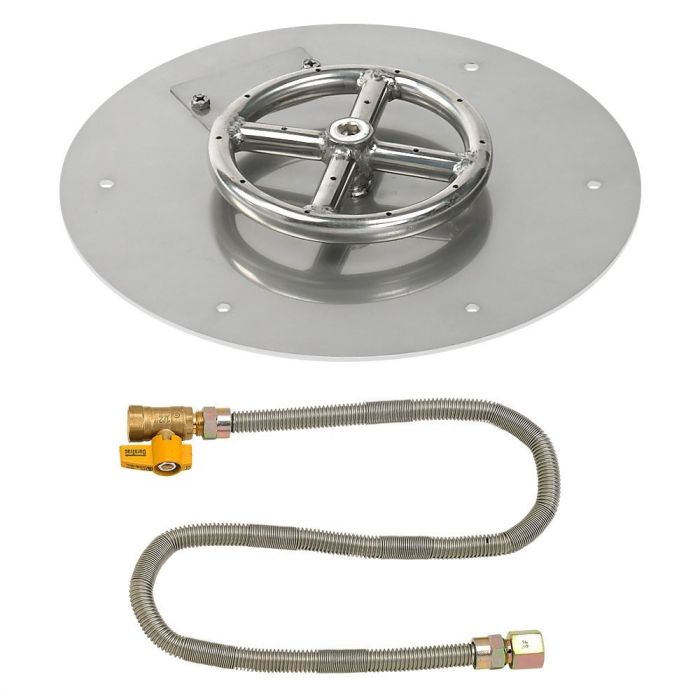 Load image into Gallery viewer, Round Stainless Steel Flat Pan with Match Light Kit
