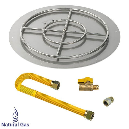 Round Stainless Steel Flat Pan with Match Light Kit