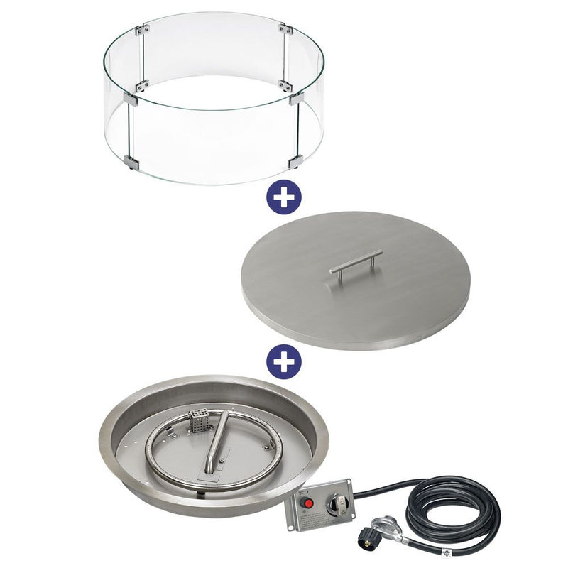 Load image into Gallery viewer, Round Stainless Steel Drop-in Fire Pit Pan With Electric Ignition System kit, CSA Certified - Bundle
