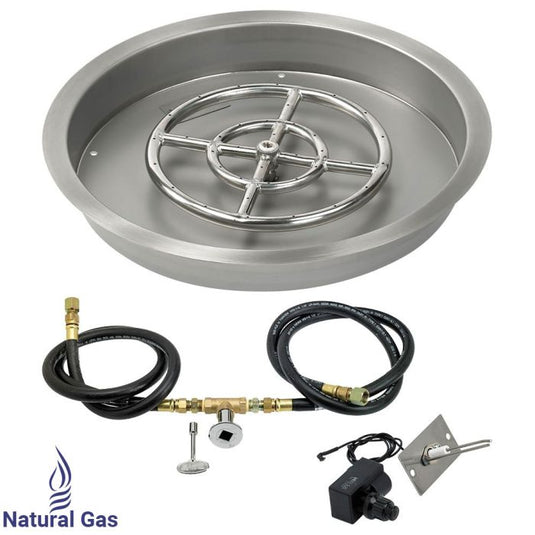 Round Stainless Steel Drop-In Pan with Spark Ignition Kit