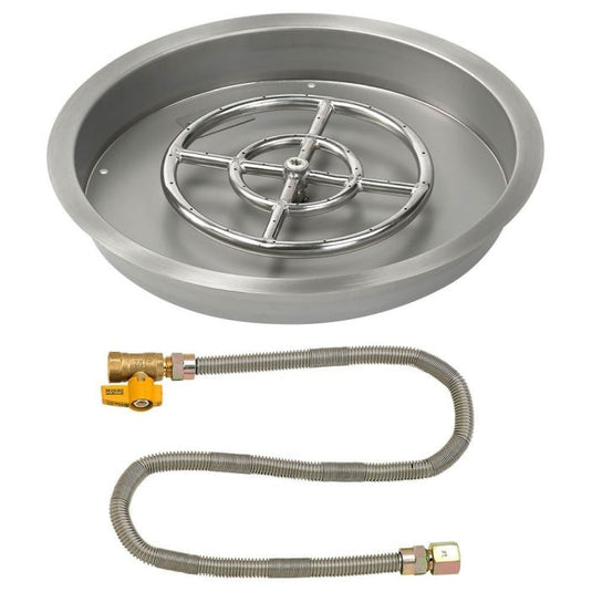 Round Stainless Steel Drop-In Pan w/Match Light Kit