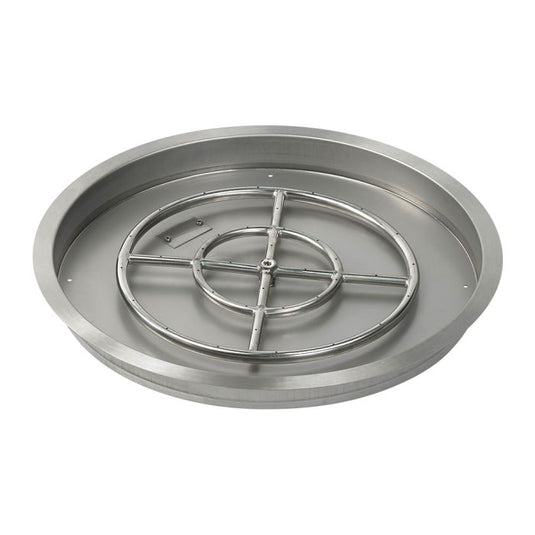 Round Stainless Steel Drop-In Pan w/Match Light Kit