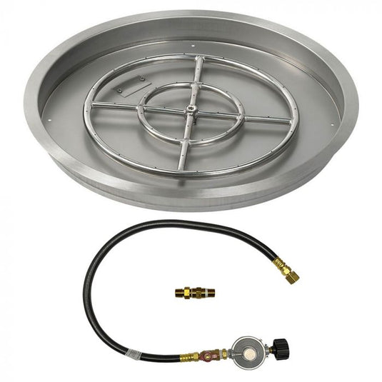 Round Stainless Steel Drop-In Pan w/Match Light Kit