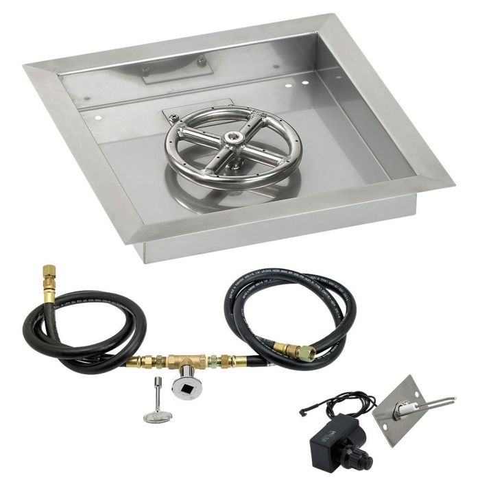 Load image into Gallery viewer, Square Stainless Steel Drop-In Pan with Spark Ignition Kit
