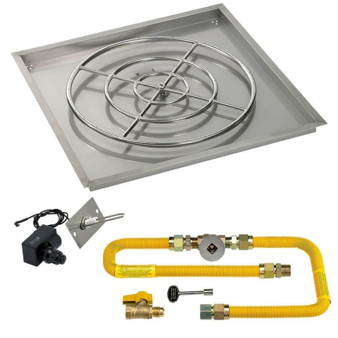 Square Stainless Steel Drop-In Pan with Spark Ignition Kit