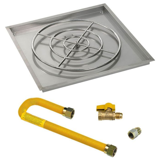 Square Stainless Steel Drop-In Pan with Match Light Kit