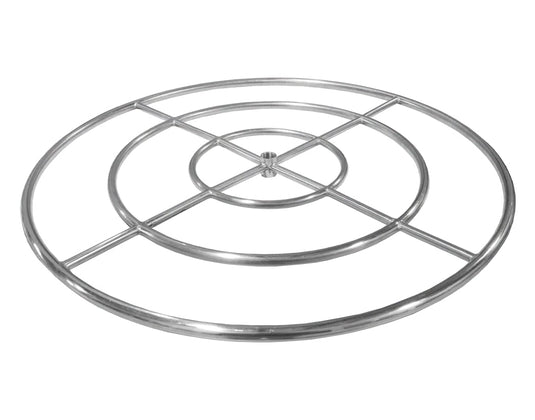 Firegear 24" 304 Stainless Steel Double Ring Burner 1/2" NPT Inlet - 125K BTU Nitrogen Gas