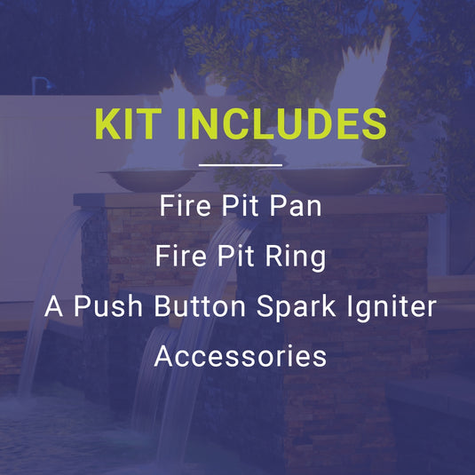 18" Square Drop-In Pan with Spark Ignition Kit (12" Fire Pit Ring) - Natural Gas