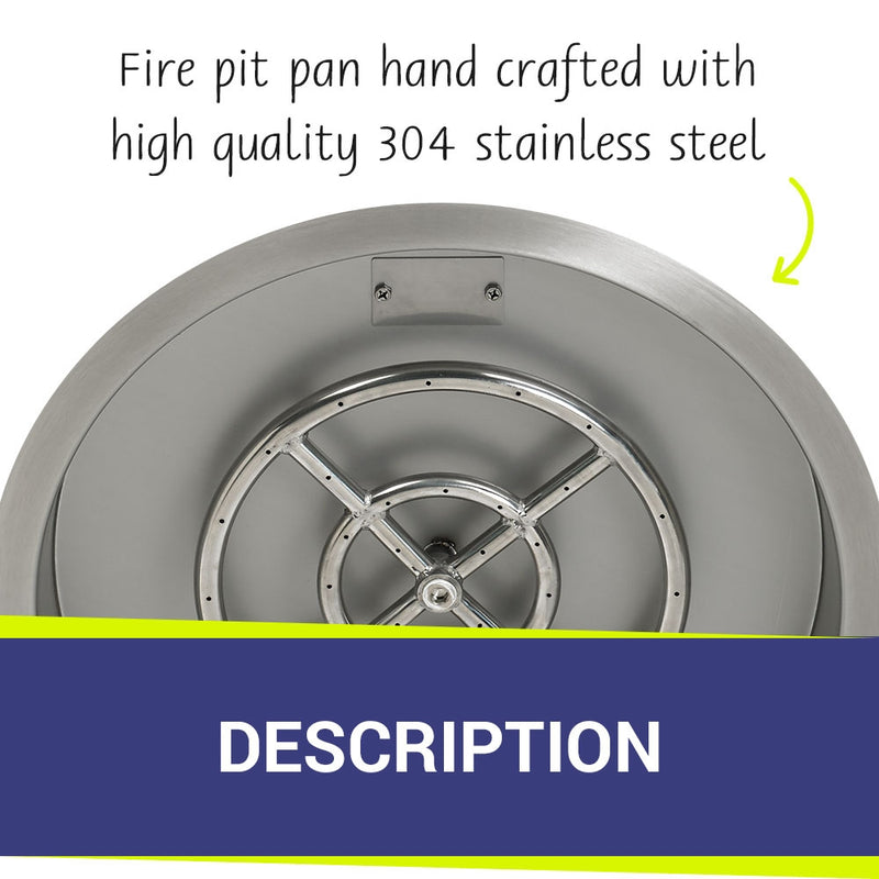 Load image into Gallery viewer, 19&quot; Stainless Steel Round Drop-In Pan With 12&quot; Ring Burner
