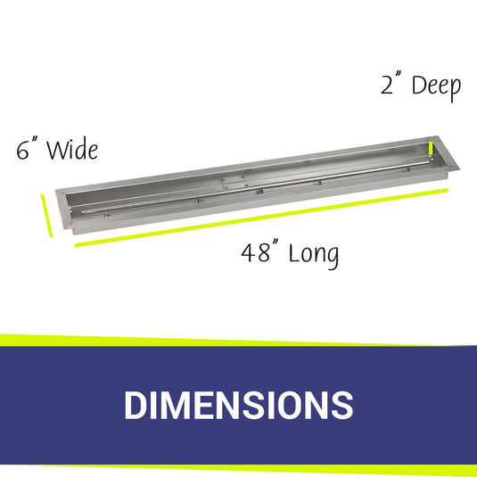 48" x 6" Stainless Steel Linear Drop-In Pan