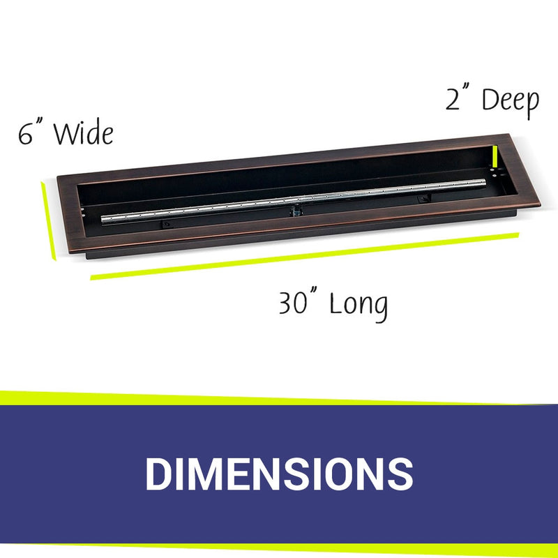 Load image into Gallery viewer, 30&quot; x 6&quot; Oil Rubbed Bronze Linear Drop-In Fire Pit Pan
