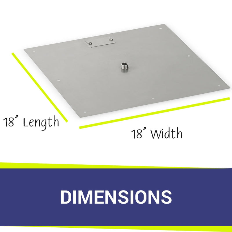 Load image into Gallery viewer, 18&quot; Square Stainless Steel Flat Pan (1/2&quot; Nipple)
